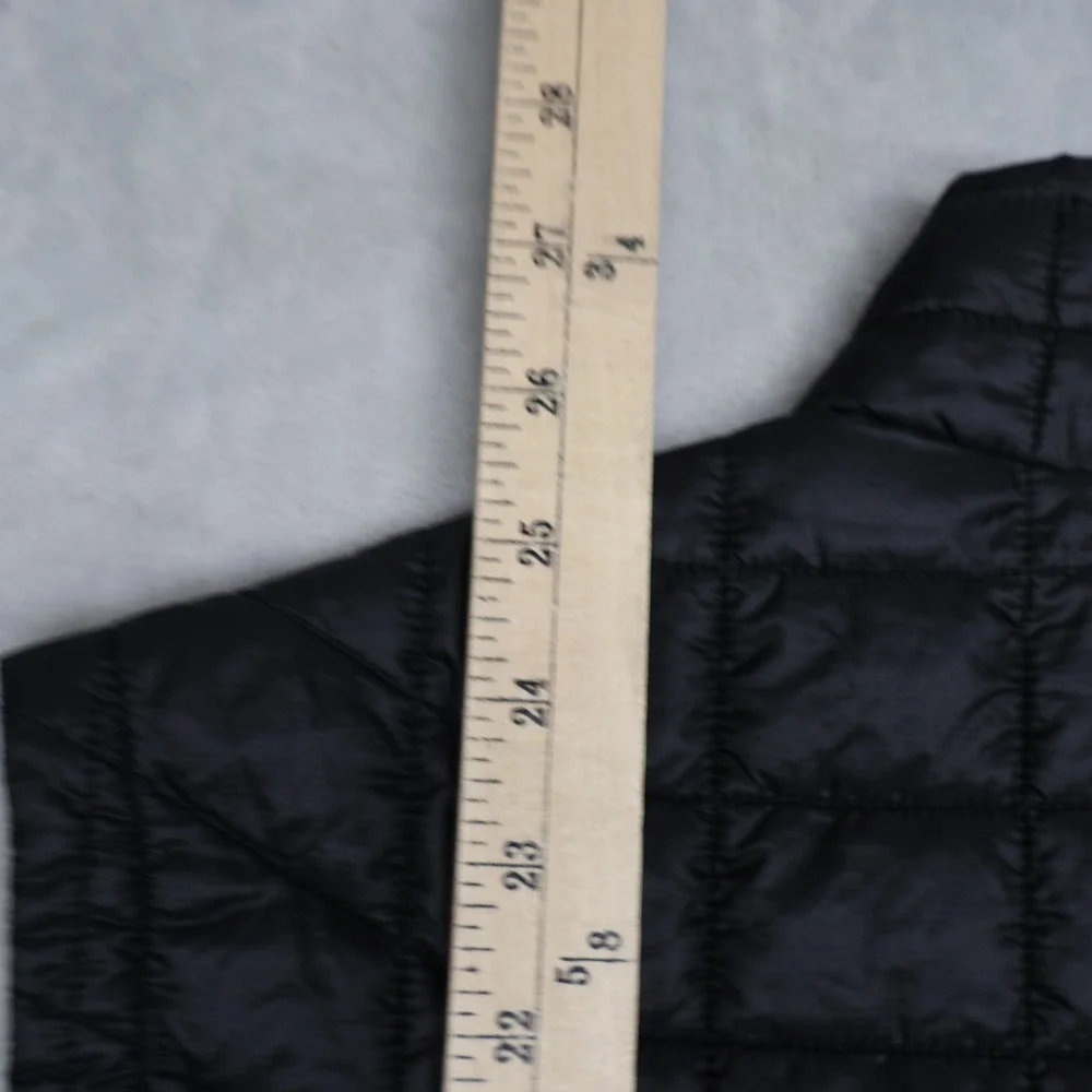 North Face Vest Mens Small Black Thermoball Eco Light Pack Quilted Puffer LOGO